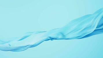 Flowing cyan cloth background, 3d rendering. video