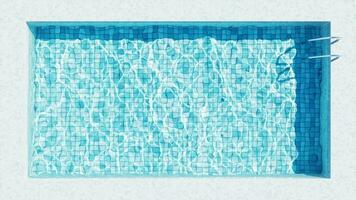 Loop animation of swimming pool with blue water inside, 3d rendering. video