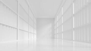 Go backward in the white empty room, 3d rendering. video