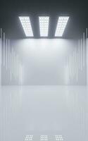 Empty room with top light illuminated, 3d rendering. photo