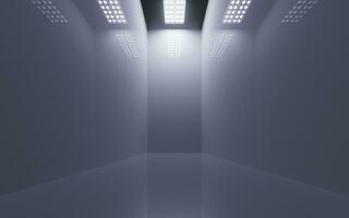 Empty room with top light illuminated, 3d rendering. photo