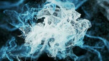 Abstract wave particles, diffuse powder, 3d rendering. video