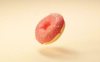 Sweet donuts, bakery dessert, 3d rendering. photo