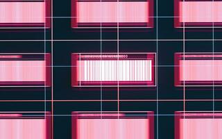 Bar code with black background, 3d rendering. photo