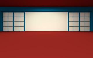 Empty room in Chinese style, 3d rendering. photo
