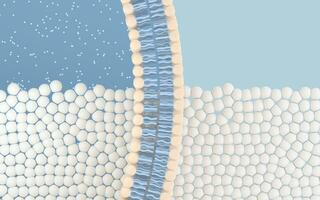 célula membrana con azul fondo, 3d representación. foto