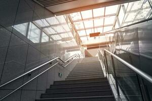 The stairs in the subway, entrance to ground. photo