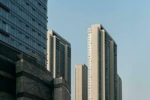 Downtown buildings with blue sky background. photo