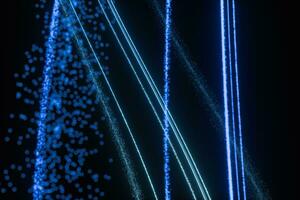 Blue glowing particles, abstract background, 3d rendering. photo