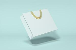 Paper shopping bag, product packaging, 3d rendering. photo