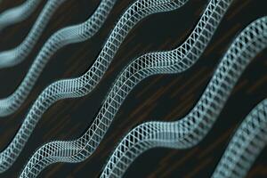 Abstract curve lines with dark background, 3d rendering. photo