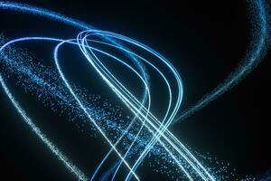 Blue glowing particles, abstract background, 3d rendering. photo