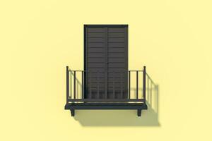 Balcony structure outside the building, 3d rendering. photo