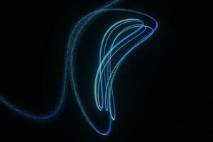 Blue glowing particles, abstract background, 3d rendering. photo