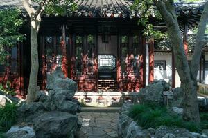 Ancient architecture in the Suzhou Garden in China. photo