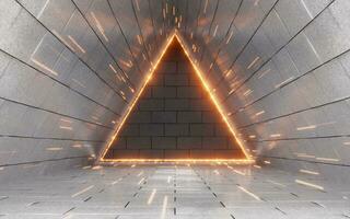 White tunnel with brick wall, 3d rendering. photo