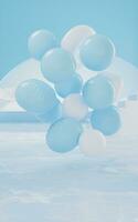 Soft balls, creative geometric background, 3d rendering. photo