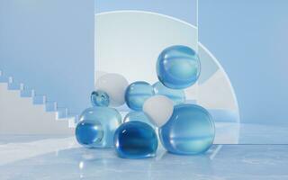 Soft balls, creative geometric background, 3d rendering. photo