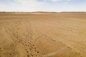 The dry land, vast flat land in Qinghai, China. photo