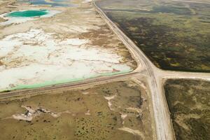 Aerial of salt lakes, natural landscape in Qinghai, China. photo