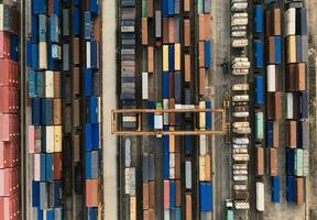 Containers and seaport, trade and logistics. photo