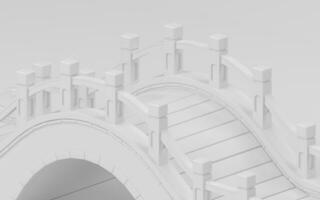 Arch bridge with white background, 3d rendering. photo