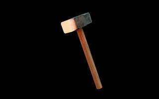 Hot hammer with black background, 3d rendering. photo
