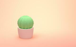 cactus con un rosado fondo, 3d representación. foto