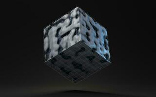 Abstract cube shape, cube geometry, 3d rendering. photo