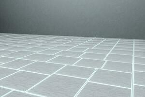 Corner floor with tile cube floor, 3d rendering. photo