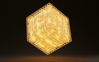 Abstract cube shape, cube geometry, 3d rendering. photo