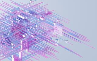 Translucent gradients cubes and materials, 3d rendering. photo