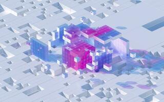 Translucent gradients cubes and materials, 3d rendering. photo