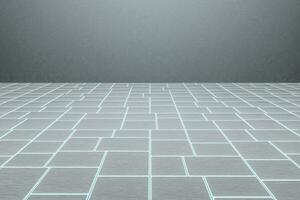 Corner floor with tile cube floor, 3d rendering. photo