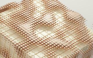 Abstract cube material, geometry background, 3d rendering. photo