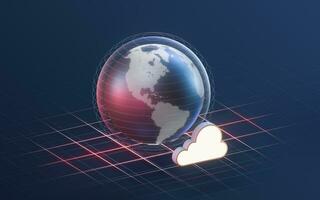 Big data and the earth, information technology concept, 3d rendering. photo