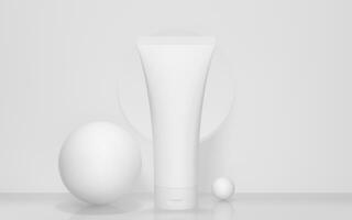 Blank cosmetic bottle with white background, 3d rendering. photo