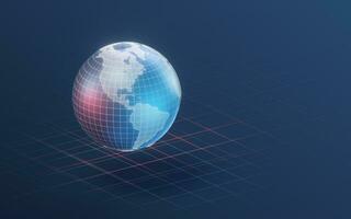 Big data and the earth, information technology concept, 3d rendering. photo