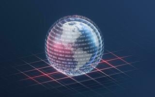 Big data and the earth, information technology concept, 3d rendering. photo