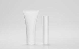 Blank cosmetic bottle with white background, 3d rendering. photo