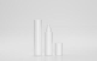 Blank cosmetic tube packaging mockup, 3d rendering. photo