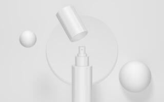 Blank cosmetic tube packaging mockup, 3d rendering. photo