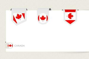 Label flag collection of Canada in different shape. Ribbon flag template of Canada vector