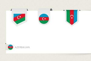 Label flag collection of Azerbaijan in different shape. Ribbon flag template of Azerbaijan vector