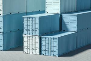 Container and weight,logistics and transmission,3d rendering. photo