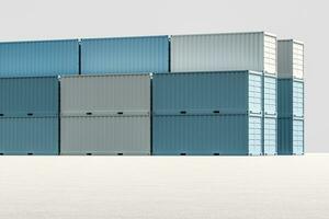 Container and weight,logistics and transmission,3d rendering. photo