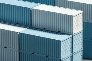 Container and weight,logistics and transmission,3d rendering. photo