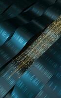 Flowing wave clothe with glowing particles, 3d rendering. photo