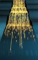 Flowing wave clothe with glowing particles, 3d rendering. photo