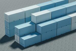 Container and weight,logistics and transmission,3d rendering. photo